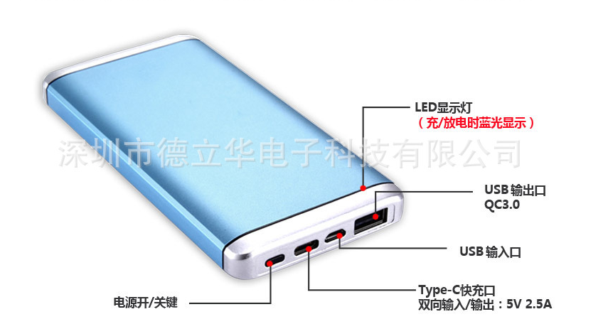 德立華快充移動電源